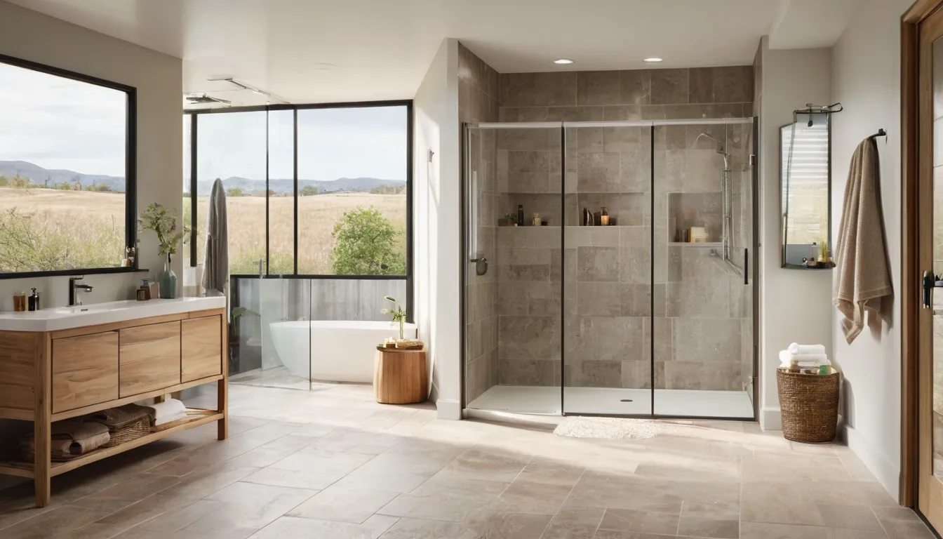 A bright, modern remodeled bathroom with a walk-in shower in a Tacoma home